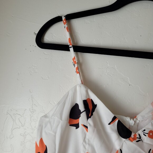 Double Crazy Floral Flutter Shoulder Dress - Picture 5 of 10